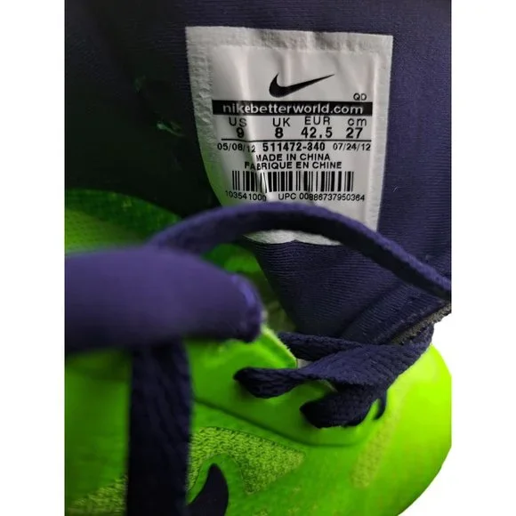 Nike Free 4.0 V2 Men's Size 9 Electric Green Reflect Silver Pure Platinum - Picture 12 of 12